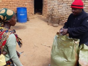 Cash-on-the-bag payment on delivery of potatoes and beans